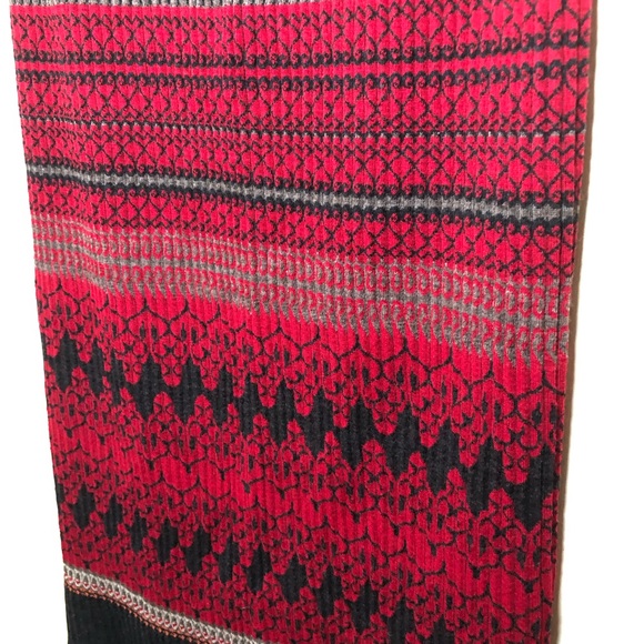 Geiger collections red wool rib knit maxi sweater skirt - Picture 3 of 8